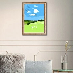 «Prairie and sheep» в интерьере в классическом стиле в светлых тонах
