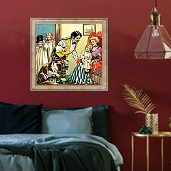 «Peter Pan and Wendy 38» в интерьере спальни с акцентной стеной