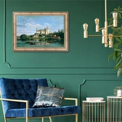 «The Chateau de Pierrefonds, 1869 1» в интерьере в классическом стиле с зеленой стеной
