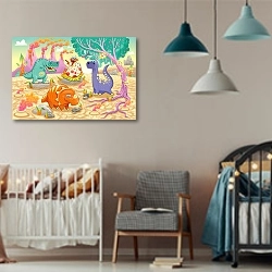 «Динозавры» в интерьере детской комнаты для мальчика