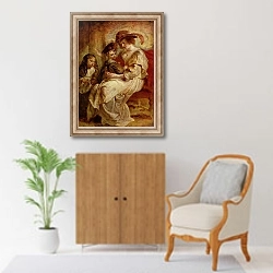 «Портрет Елены Фоурмен с двумя детьми» в интерьере в классическом стиле над комодом