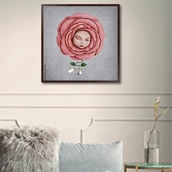 «Девушка - роза» в интерьере в классическом стиле в светлых тонах