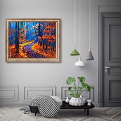 «Тропинка в осеннем лесу 2» в интерьере коридора в классическом стиле