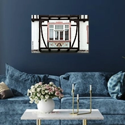 «Германия. Вернигероде 3» в интерьере современной гостиной в синем цвете
