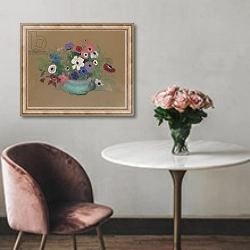 «Anemones» в интерьере в классическом стиле над креслом