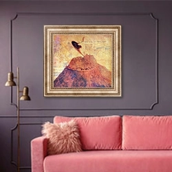 «Прелюдия» в интерьере гостиной с розовым диваном