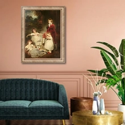 «The Children of John Angerstein» в интерьере классической гостиной над диваном