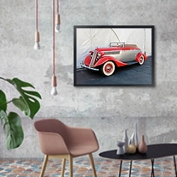 «Studebaker Dictator Roadster '1935» в интерьере в стиле лофт с бетонной стеной