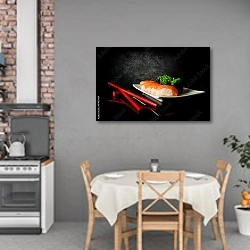 «Суши и палочки для еды» в интерьере кухни над обеденным столом