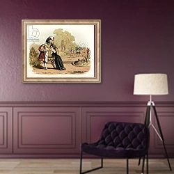 «Narrow escape for Queen Katharine Parr» в интерьере в классическом стиле в фиолетовых тонах