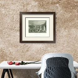 «Букингемский дворец, Библиотека.» в интерьере кабинета с песочной стеной над столом
