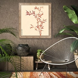 «Бамбуковая ветвь» в интерьере комнаты в этническом стиле