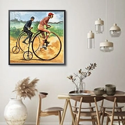 «Once Upon a Time... Bicycles down the ages. The Penny Farthing» в интерьере столовой в стиле ретро