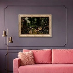 «Запах» в интерьере гостиной с розовым диваном