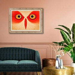 «Owl» в интерьере классической гостиной над диваном