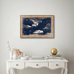 «Study of a Clouded Moonlit Sky» в интерьере в классическом стиле над столом