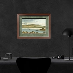 «Loch Eil and Fort William» в интерьере кабинета в черных цветах над столом