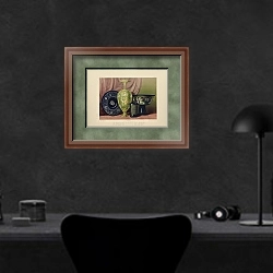 «Art treasures of the United Kingdom Pl.38» в интерьере кабинета в черных цветах над столом
