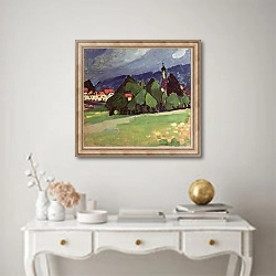 «Landscape, Murnau» в интерьере в классическом стиле над столом