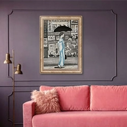 «A girl in town, 2007,» в интерьере гостиной с розовым диваном
