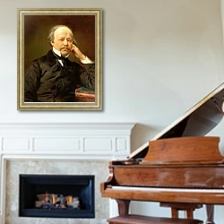 «Portrait of the Composer Aleksandr Sergeyvich Dargomyzhsky» в интерьере классической гостиной над камином
