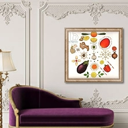 «Fruit and Vegetables» в интерьере в классическом стиле над банкеткой