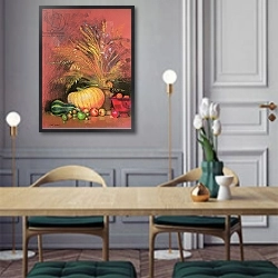 «Autumn Harvest» в интерьере кухни над обеденным столом с кофемолкой