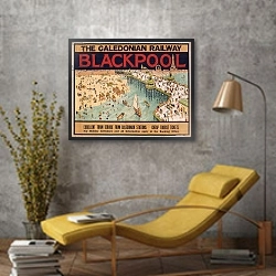 «Blackpool 2» в интерьере в стиле лофт с желтым креслом