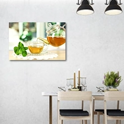 «Чай с мятой» в интерьере современной столовой над обеденным столом