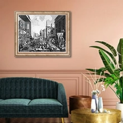 «The Times, Plate II» в интерьере классической гостиной над диваном