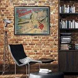 «Poster advertising 'Barnier' sweets» в интерьере кабинета в стиле лофт с кирпичными стенами