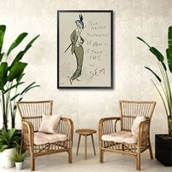«Jacqueline Forzane» в интерьере комнаты в стиле ретро с плетеными креслами