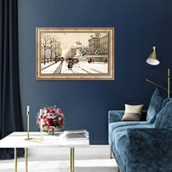 «Paris in Winter,» в интерьере в классическом стиле в синих тонах