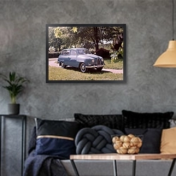 «Saab 95 '1959–75» в интерьере гостиной в стиле лофт в серых тонах