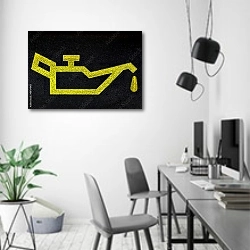 «Символ Моторное масло» в интерьере современного офиса в минималистичном стиле