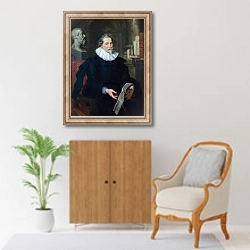 «Портрет Людовика Нонниуса» в интерьере в классическом стиле над комодом