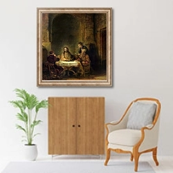 «The Supper at Emmaus, 1648» в интерьере в классическом стиле над комодом