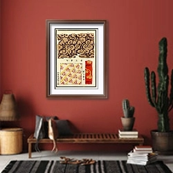 «Chinese prints pl.115» в интерьере прихожей в этническом стиле с красной стеной