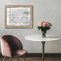 «Autograph score sheet for the 10th Bagatelle opus 119» в интерьере в классическом стиле над креслом