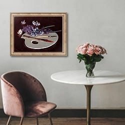 «Porcelain Palette with Flowers» в интерьере в классическом стиле над креслом