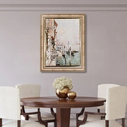«The Grand Canal, Venice 1» в интерьере столовой в классическом стиле
