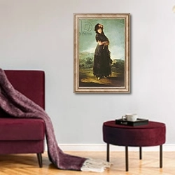 «Mariana Waldstein, c.1797-1800» в интерьере гостиной в бордовых тонах