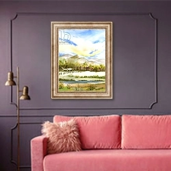 «Sunny Day» в интерьере гостиной с розовым диваном