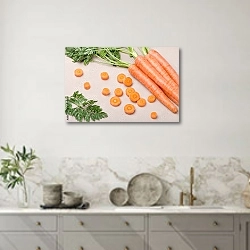 «Свежая морковь» в интерьере кухни в серых тонах