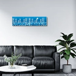 «Проект панорамы будущего города» в интерьере офиса в зоне отдыха над диваном