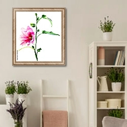 «Акварель. Цветок» в интерьере комнаты в стиле прованс с цветами лаванды