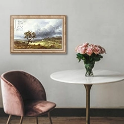 «Countryside under a Stormy Sky» в интерьере в классическом стиле над креслом
