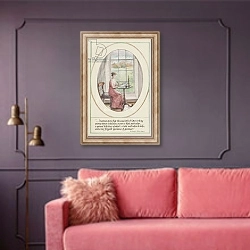 «The Art of Letter Writing, 2007» в интерьере гостиной с розовым диваном