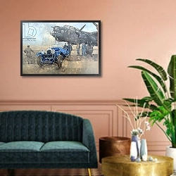 «Able Mable and the Blue Lagonda» в интерьере гостиной в классическом стиле над диваном