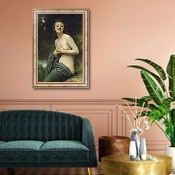«Весенний ветер» в интерьере классической гостиной над диваном